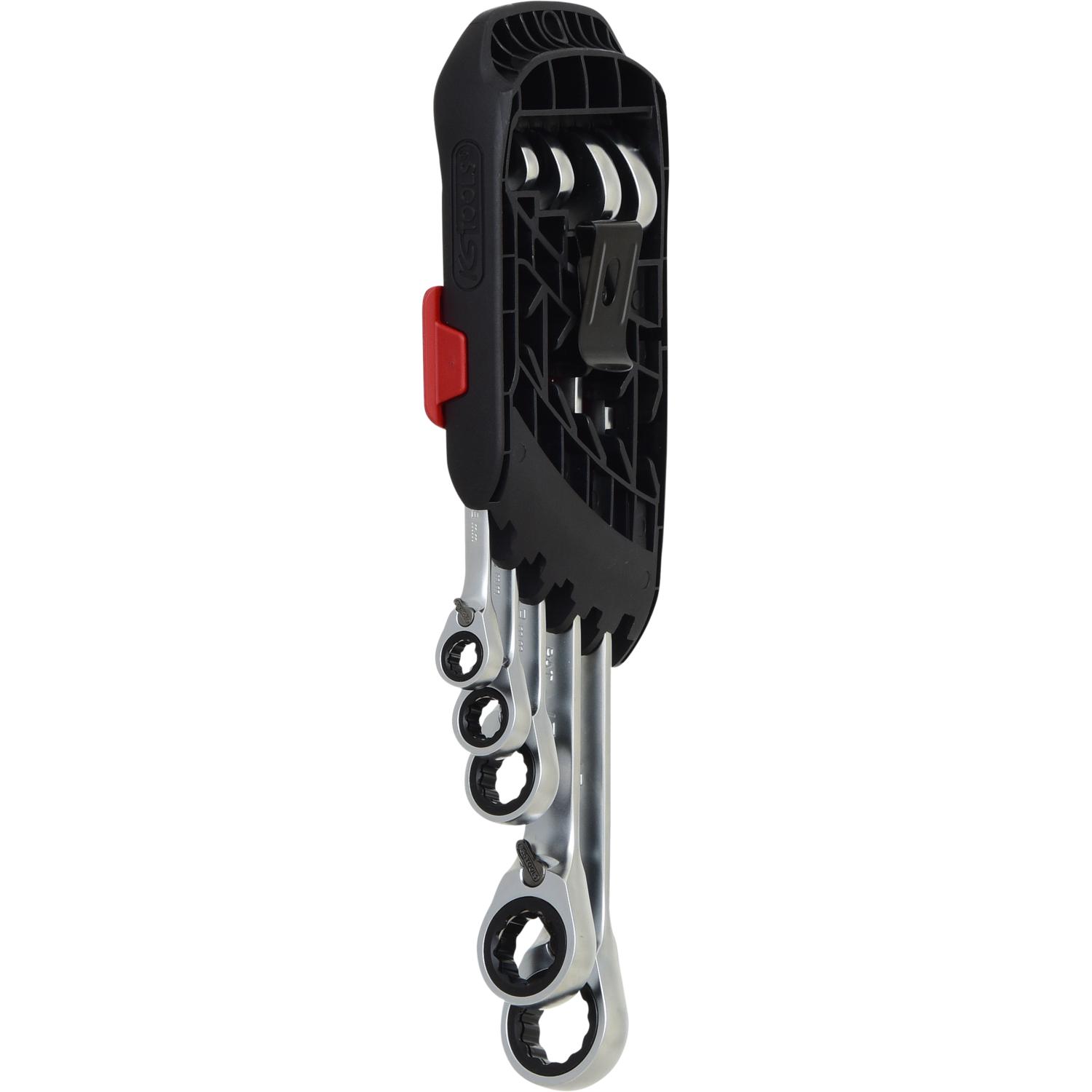Thumbnail - KS Tools, Schraubenschlüssel, GEARplus RINGSTOP-Ratschenringmaulschl.-Satz abgew., Flank Traction, 5 Teile (19 mm)