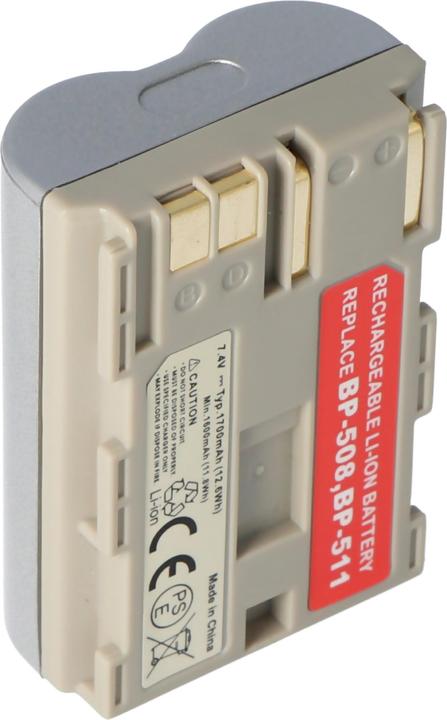 Actual product image AccuCell Battery Canon BP-511 Battery BP-508, BP-512 (Rechargeable battery)
