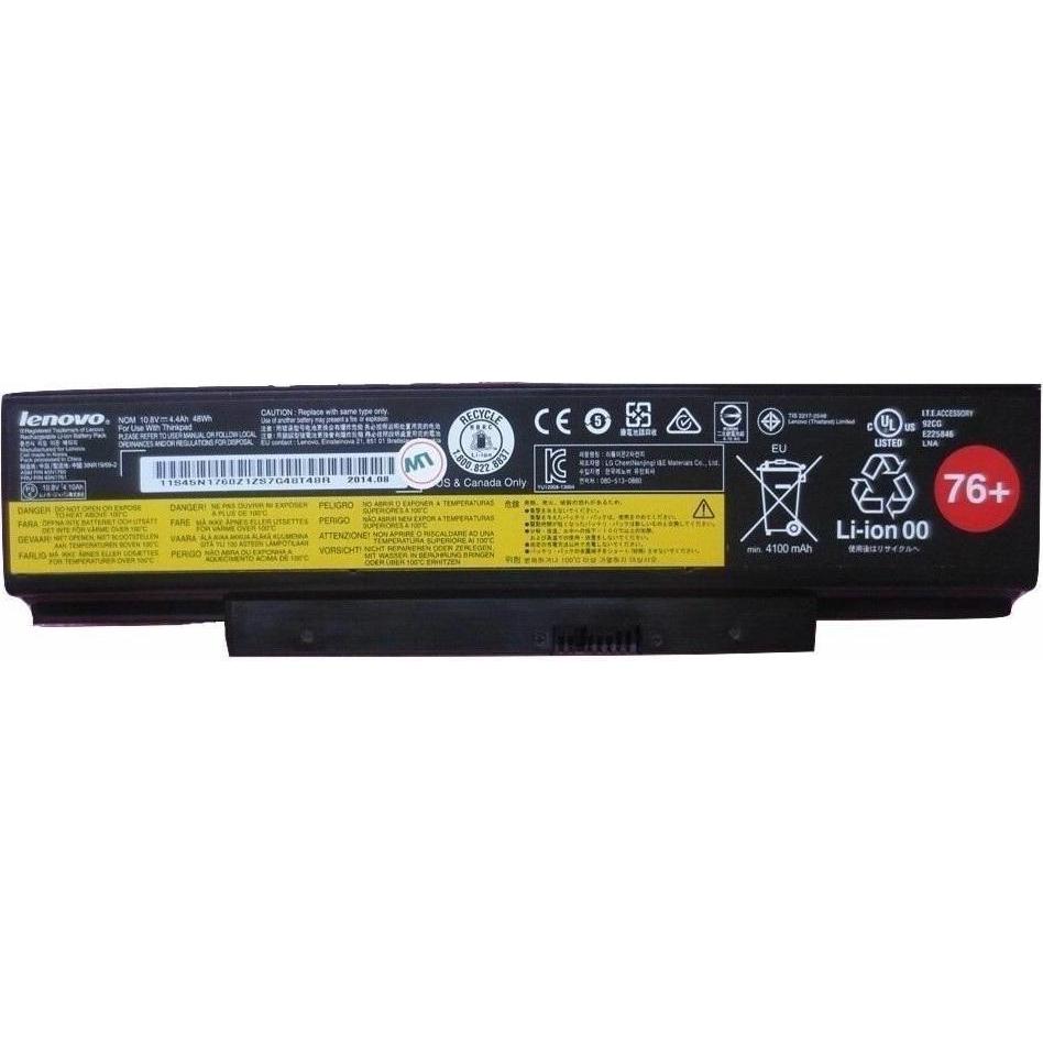 Lenovo ThinkPad Battery 76+ (6 Zellen, 4400 mAh), Notebook Akku, Schwarz