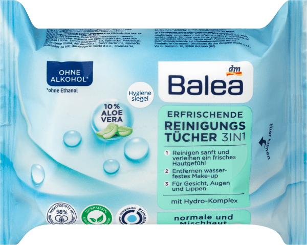 Actual product image dm Balea Refreshing 3in1 (Facial cleansing wipes)