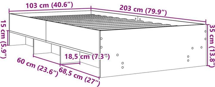 Image du produit vidaXL Bettgestell (100 x 200 cm)