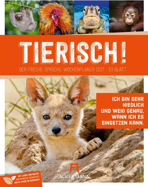 Tierisch Sprüchekalender Wochenplaner 2027