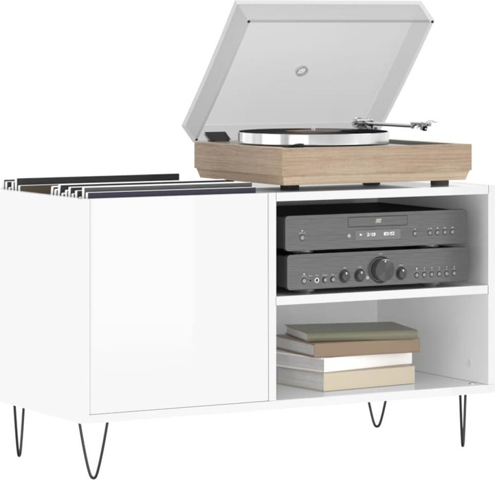 Produktbild VidaXL Plattenschrank Hochglanz-Weiss 85x38x48 cm Holzwerkstoff