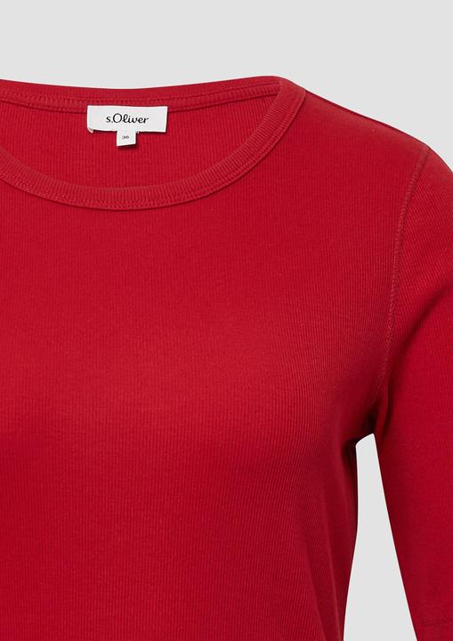Produktbild S.Oliver T-Shirt Geripptes T-Shirt im Slim Fit aus Baumwollmix (44)