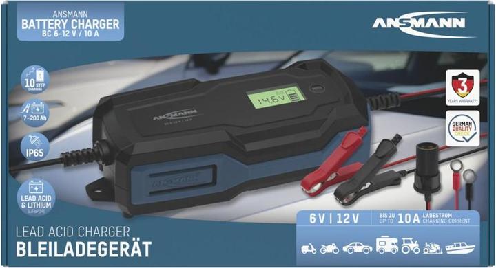 Actual product image Ansmann Charger for lead-acid batteries BC 6-12V / 10 A (12V, 6V, 10 A)