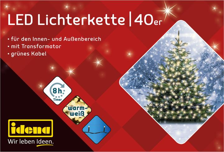 Produktbild Idena LED-Lichterkette 40er warmweiss,für Aussen (1 m)