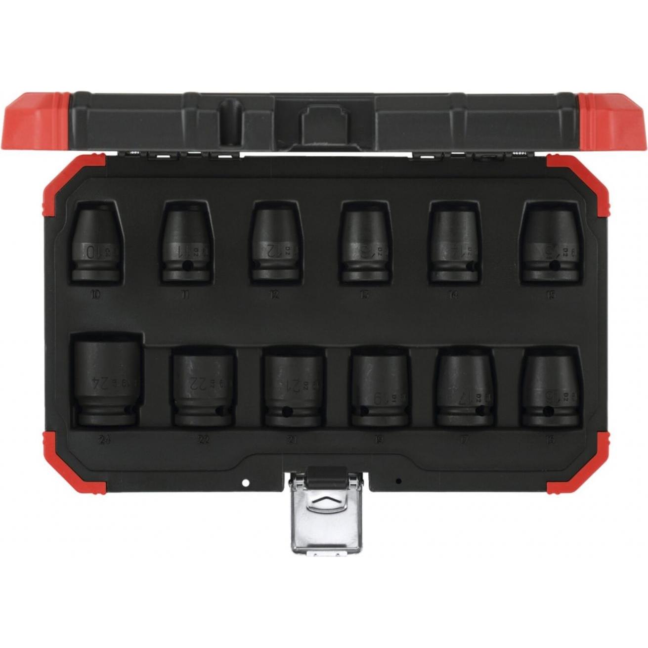 Gedore Red, Steckschlüssel + Stecknuss, red R63003012 Kraftschrauber-Steckschlüssel-Satz 1/2 12-teilig (24 mm, 10  mm, 1...
