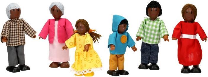 Image du produit Hape Famille de poupées couleur peau foncée