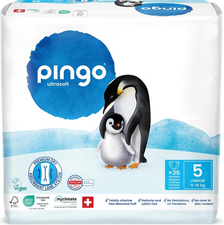 Produktbild Pingo Ökowindeln (Gr. 5, Monatsbox, 36 Stück)