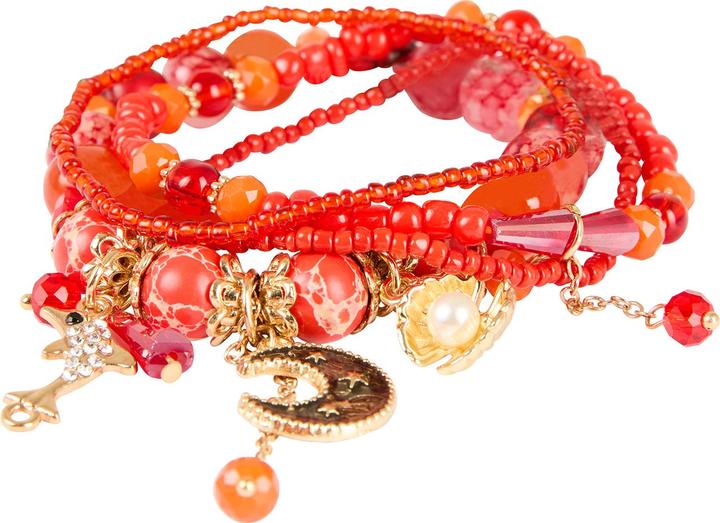 Joe Browns Moon And Star Charms Bracelet Set (16 cm, Baumwolle, Glas, Zink-Legierung)