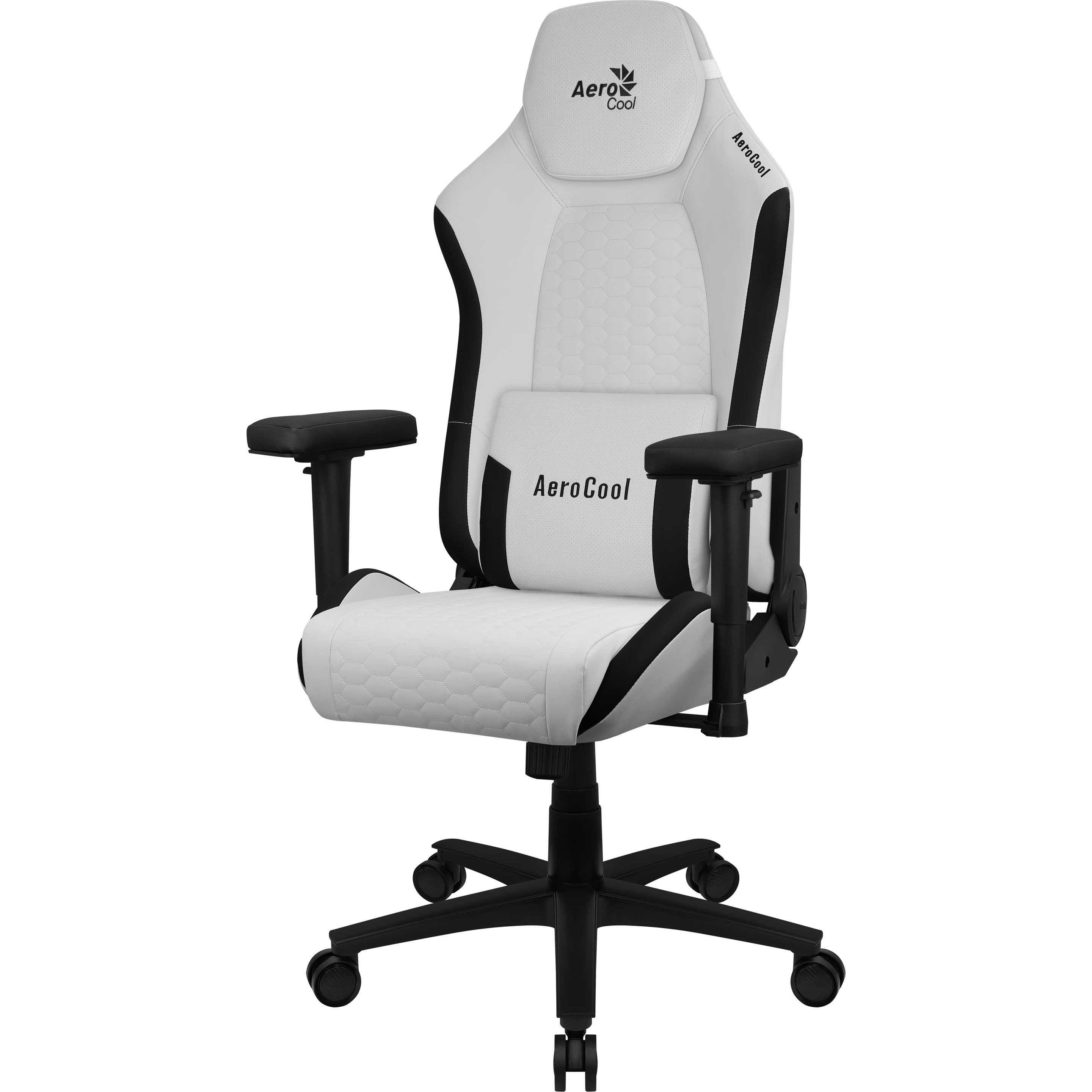 AeroCool CROWNMOONSW Videospiel-Stuhl Universal-Gamingstuhl Gepolsterter Sitz, Gaming Stuhl, Weiss