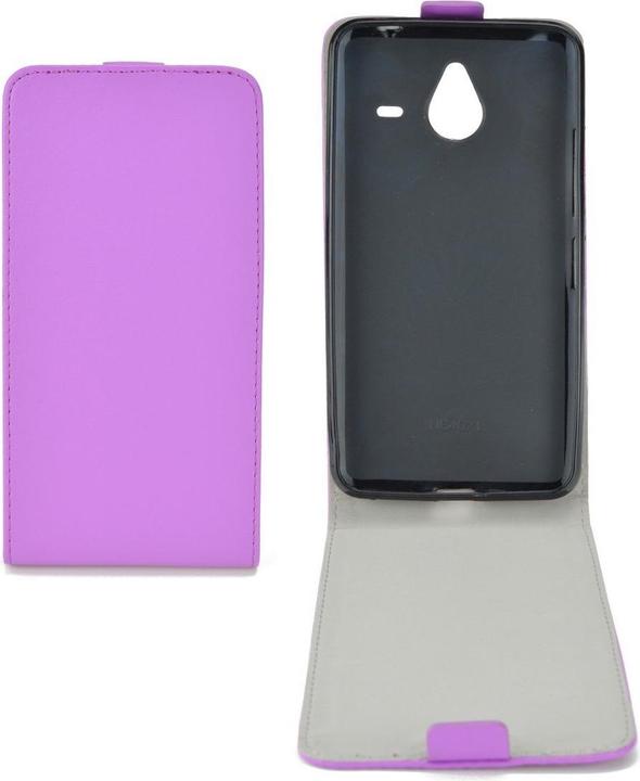 Actual product image König Design Flip Protective Mobile Case Microsoft Lumia 640 XL Purple Leather Imitation Slim Flex New (Microsoft Lumia 640 XL)