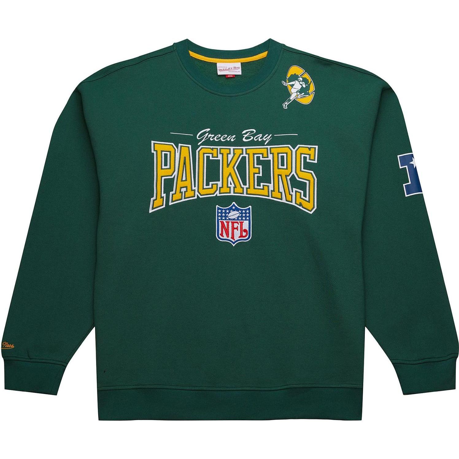 Mitchell & Ness, Herren, Pullover, BACKPRINT Pullover Green Bay Packers - XXL, Grün, (XXL)