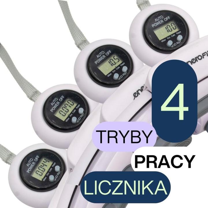 Image du produit Enero Fit Hula Hop Z Masażerem Obciążeniem I Licznikiem Biało Szary (110 cm)