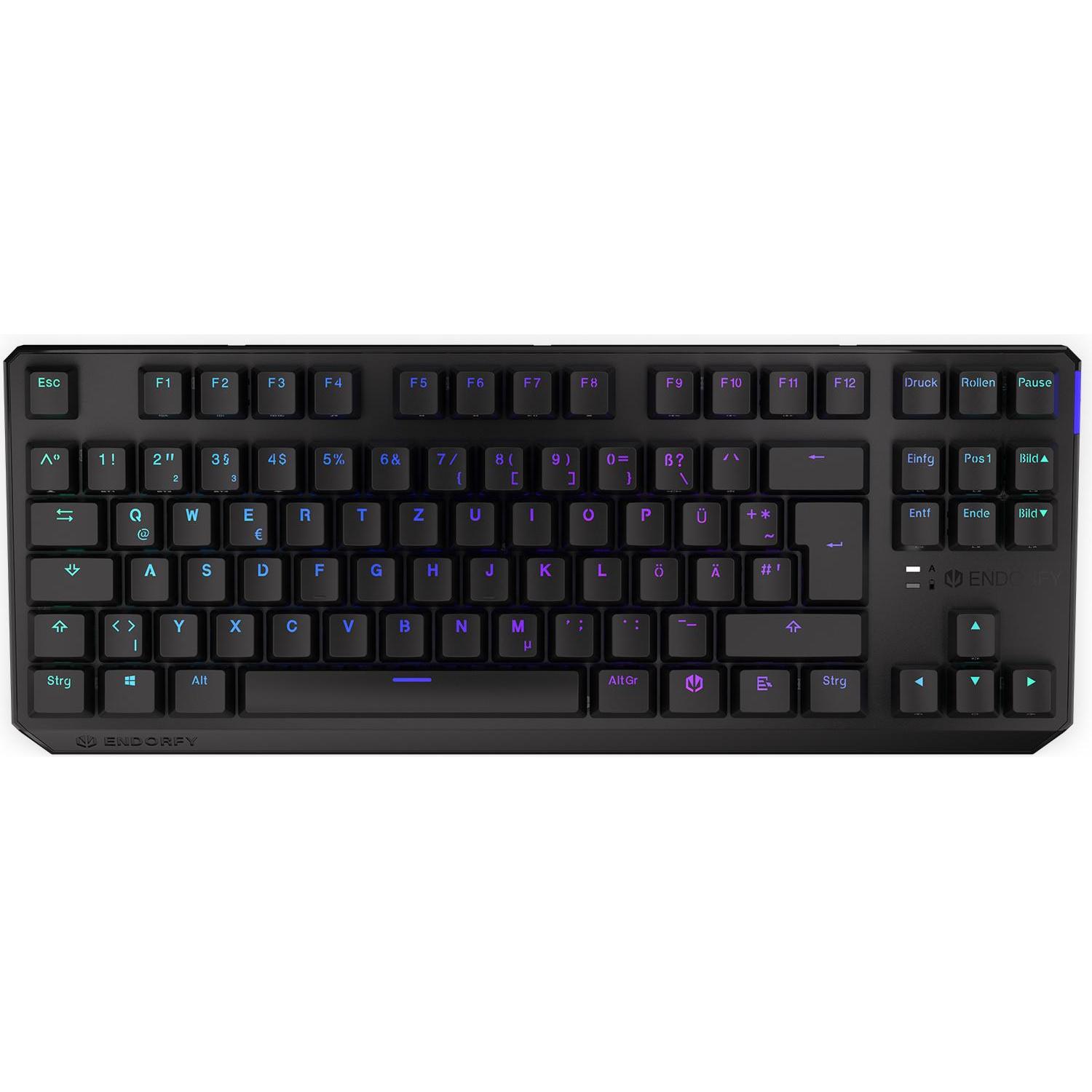 Endorfy Thock TKL (DE, Kabellos, Kabelgebunden), Tastatur, Schwarz