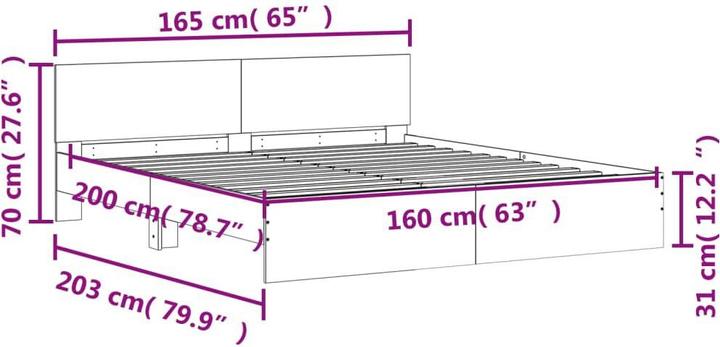 Image du produit vidaXL Bettgestell (160 x 200 cm)