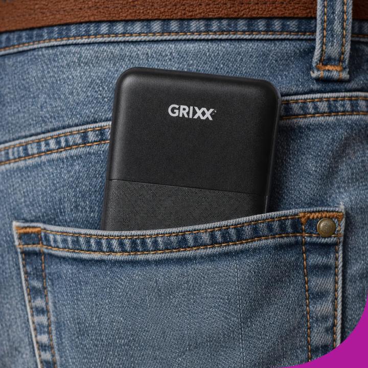 Productafbeelding Grixx Powerbank 10000mAh Micro USB & USB-C Zwart (10000 mAh)