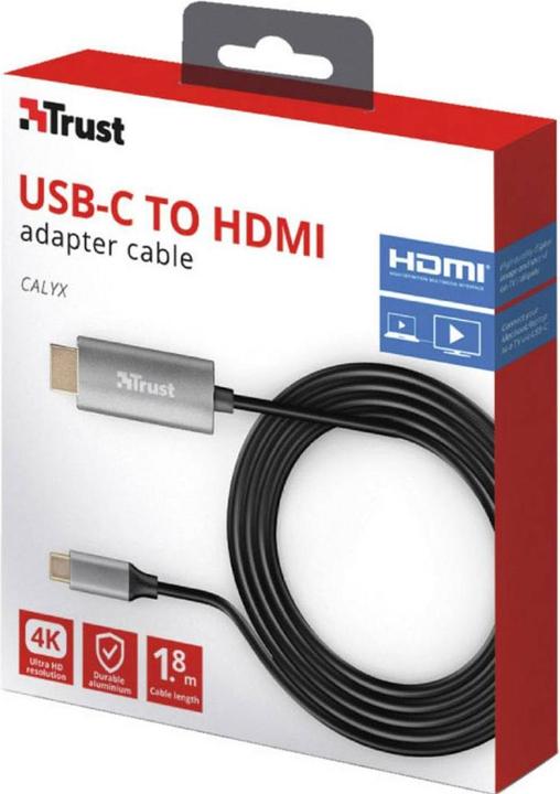 Actual product image Trust USB-C connection cable (1x USB-C™ plug (1.80 m, USB Type C, HDMI, 1.4)