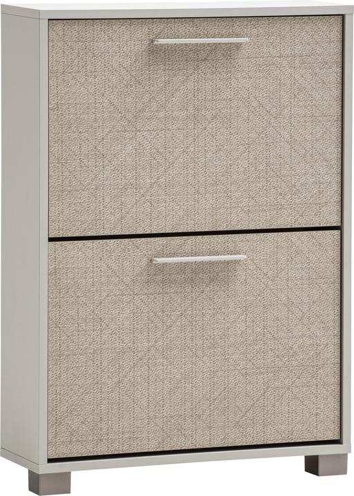 Image du produit Schildmeyer Edno Schuhkipper Schuhschrank cremebeige / Canasta Dekor 2 Klappen