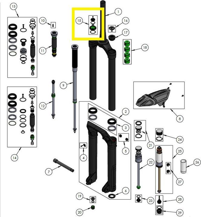 DVO Damper Compression Knobs Kit, Onyx 38 D1
