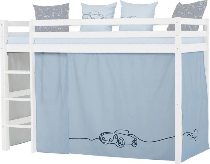 Hoppekids CARS Vorhang für Mittelhohe Kinderbetten (Liegefläche 90x200 cm) in DREAM BLUE