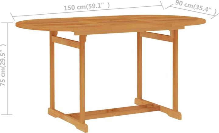 Produktbild vidaXL Garten-Essgruppe (150 x 90 x 75 cm)