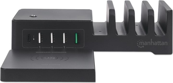 Actual product image Manhattan Power Delivery Charging Station with Qi Wireless Charging Pad (36 W, 5 ports)