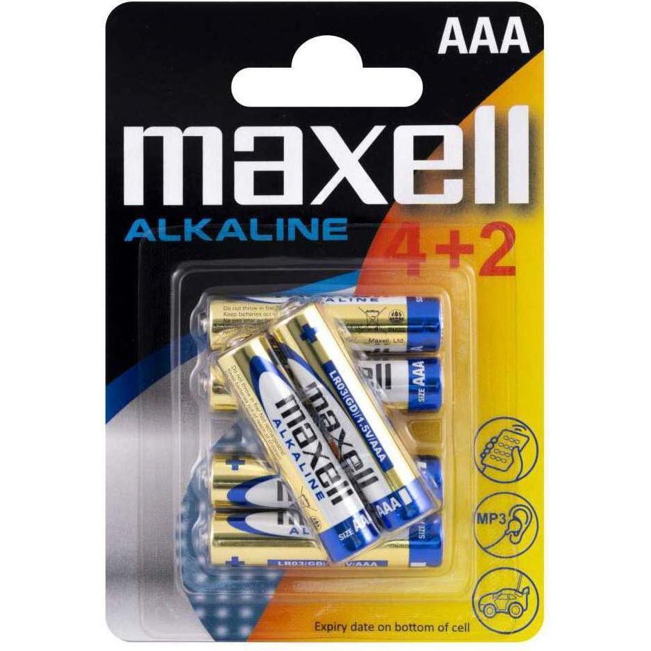 Maxell Alkali (6 Stk., AAA), Batterien + Akkus