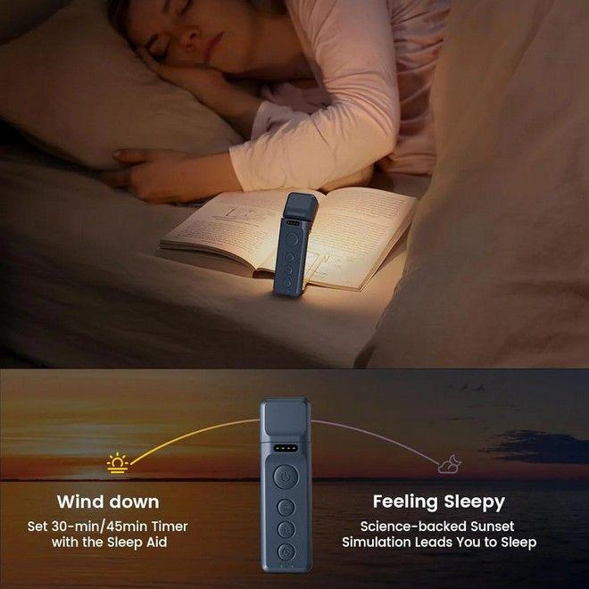 Actual product image Bon Voyage LumiClip Pro Series LED Leselampe mit Clip, USB-C & Sleep-Timer (11.50 cm)