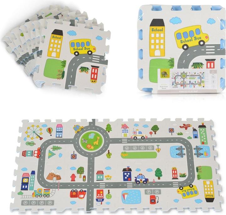 Moni Spielmatte Road Truck 8-teilig (124 x 62 cm)