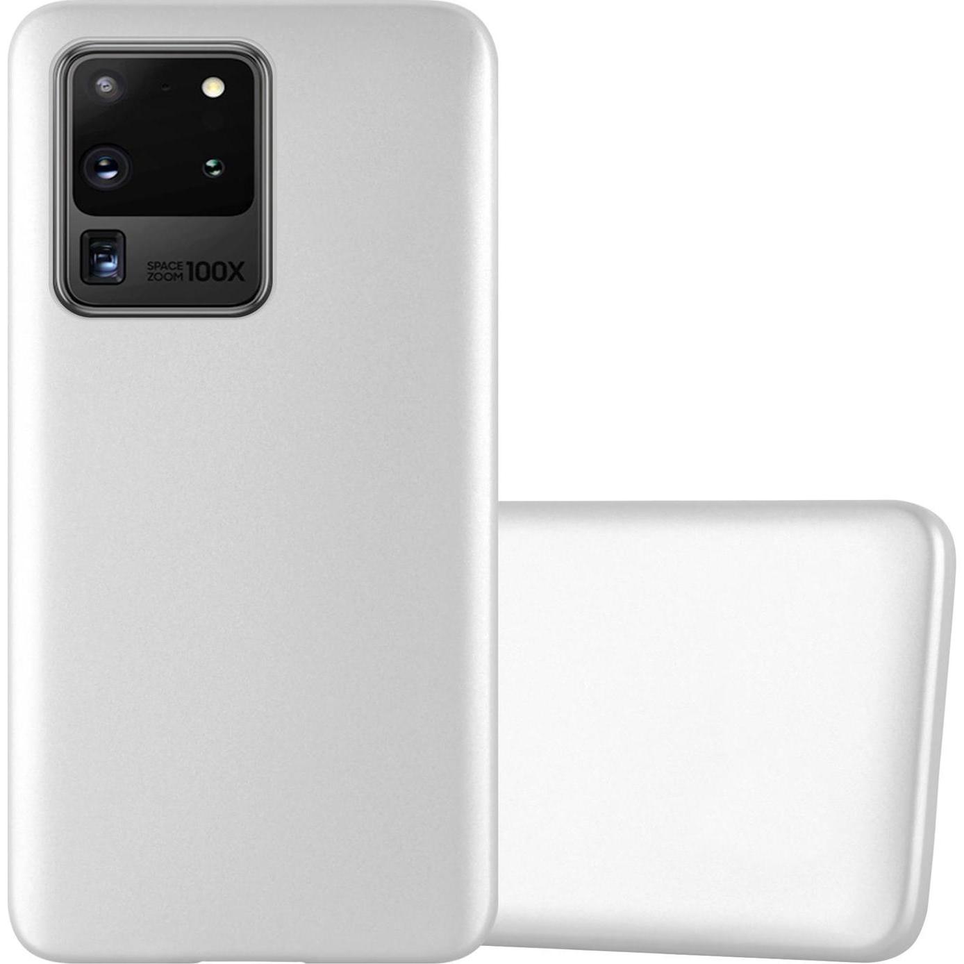 Cadorabo TPU Matt Metallic Cover (Samsung Galaxy S20 Ultra), Smartphone Hülle, Silber