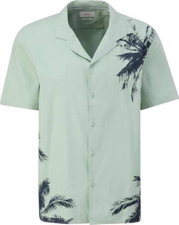 Produktbild S.Oliver Hemd Kurzarmhemd mit Frontprint aus Baumwollmix (M)