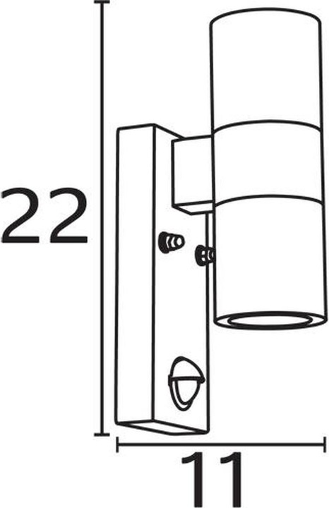 Produktbild Nordlux Tin, D.Wandleuchte m Sensor, Edelstahl (GU10, IP54)