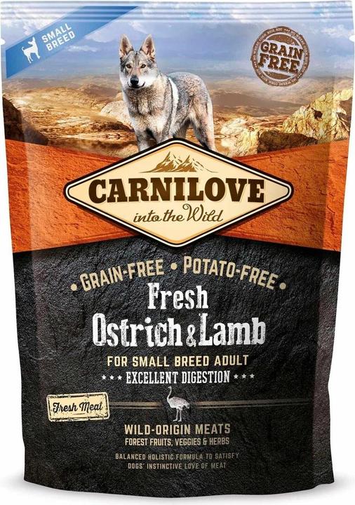 Carnilove Dog Adult Trockenfutter Fresh Small Breed Strauss & Lamm (Adult, 1 Stk., 1500 g)