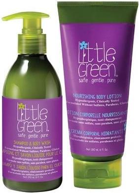 Immagine prodotto Little Green Bambini - Duo di elementi essenziali per il bagno (80 ml, Shampoo liquido)