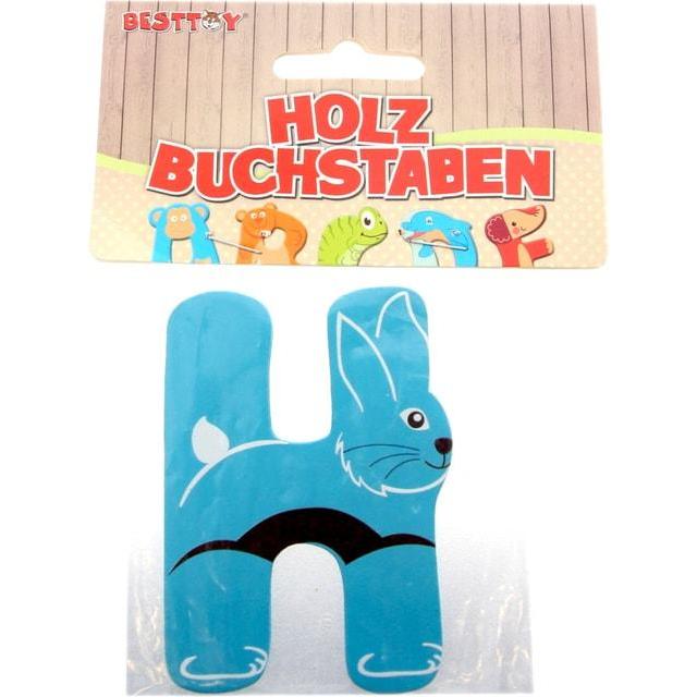 Besttoy, Holzbuchstaben + Stoffbuchstaben, Holzbuchstabe - H - blau