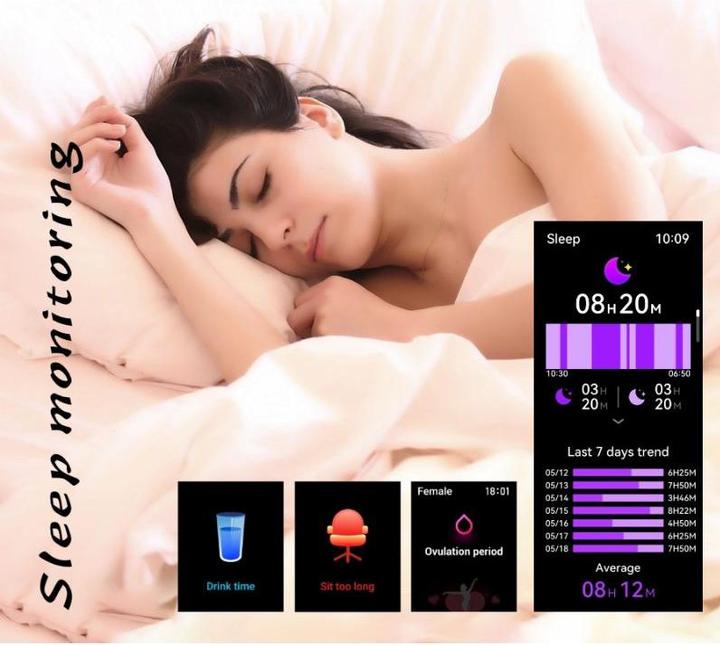 Produktbild RNCF31 SCHWARZ Damen-Smartwatch (40 mm)