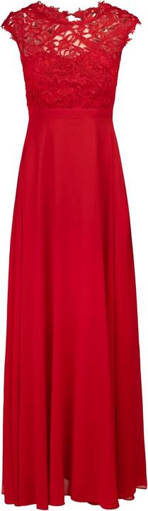 Kraimod Flowing Chiffon Skirt with Satin Lining, Front Waistband, Mesh and Lace Top, Back Cut-Out (34)