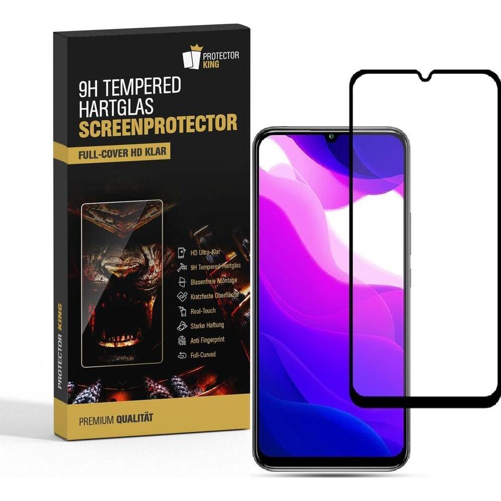 Protectorking 4x echtes Tempered 9H Panzerhartglas 3D KLAR (4 Stück, Xiaomi Mi 10 Lite), Smartphone Schutzfolie