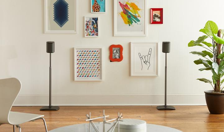 Actual product image Sanus Stand for Sonos ONE, PLAY:1, Play:3 (1 pair, Stand, Height-adjustable)
