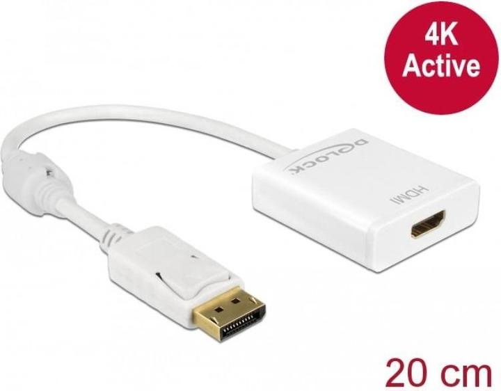 Image du produit Delock Adaptateur de moniteur DP à HDMI, actif, support 4K (HDMI, 16 cm)