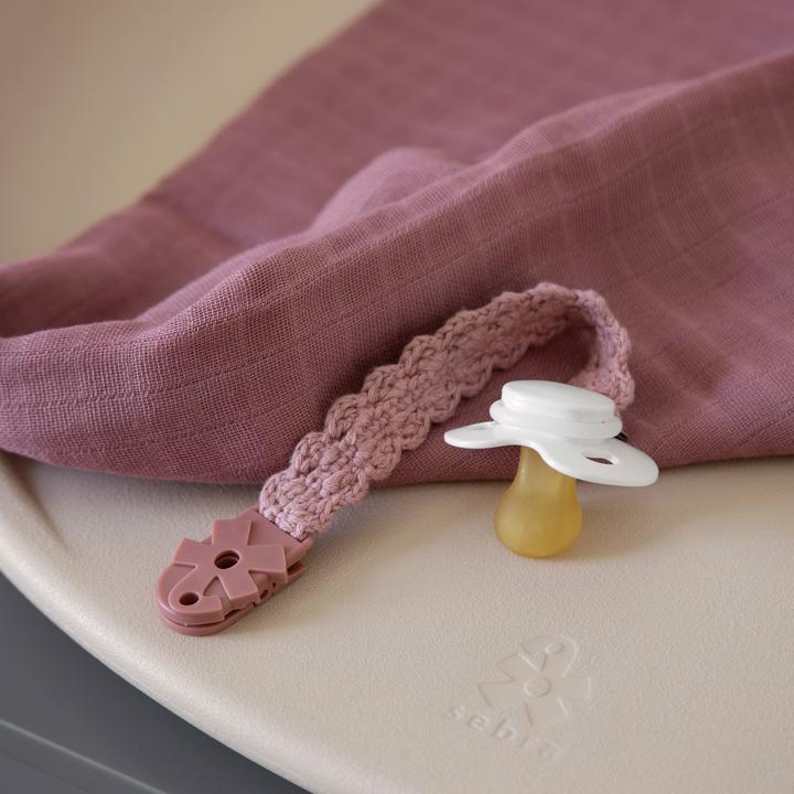 Image du produit Sebra Crochet pacifier clip, blossom pink (6 x)