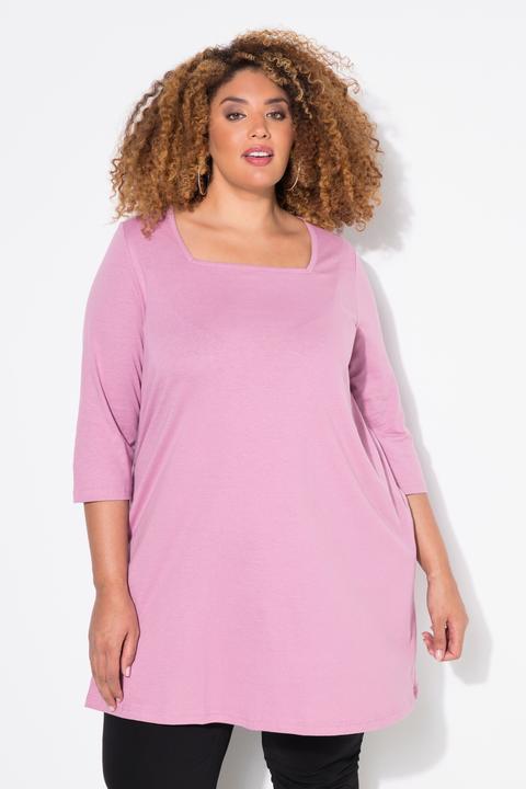 Produktbild Ulla Popken Longshirt, A-Linie, Carré-Ausschnitt, 3/4-Arm (50, 52)