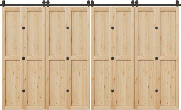 Produktbild VidaXL Schiebetürbeschlag-Set 183 cm Stahl Schwarz Schiebetürbeschlag-Satz