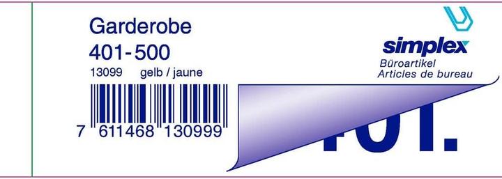 Actual product image Simplex Cloakroom blocks (100x)