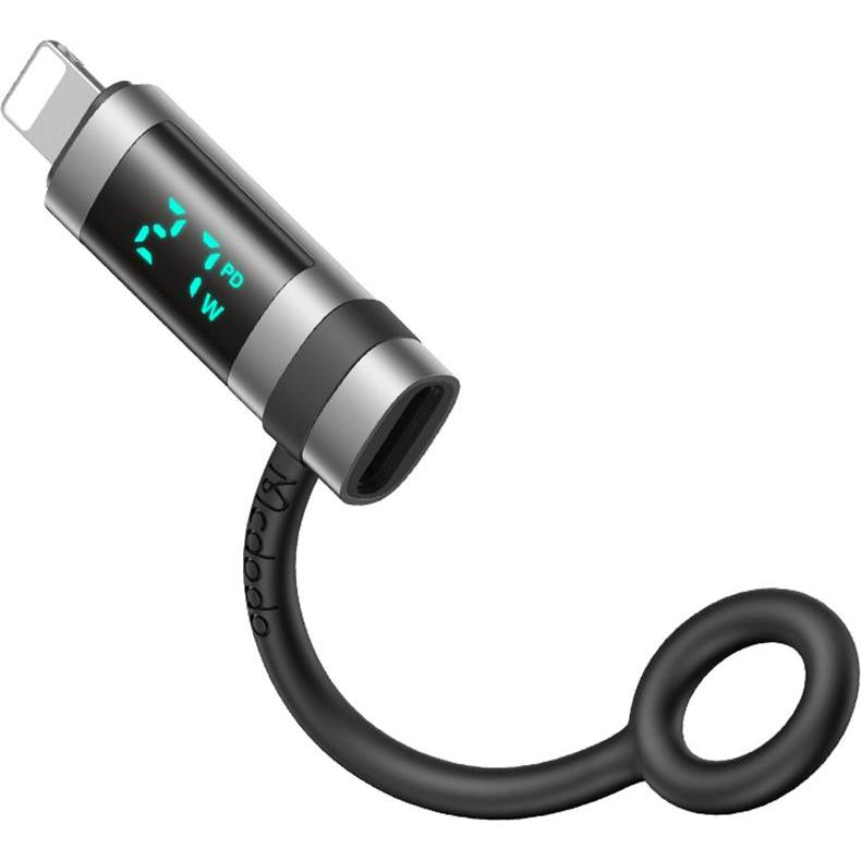 Mcdodo - Adattatore da Type-C a Lightning da 36W con display (USB-C, Lightning), Adattatore dispositivo mobile, Nero