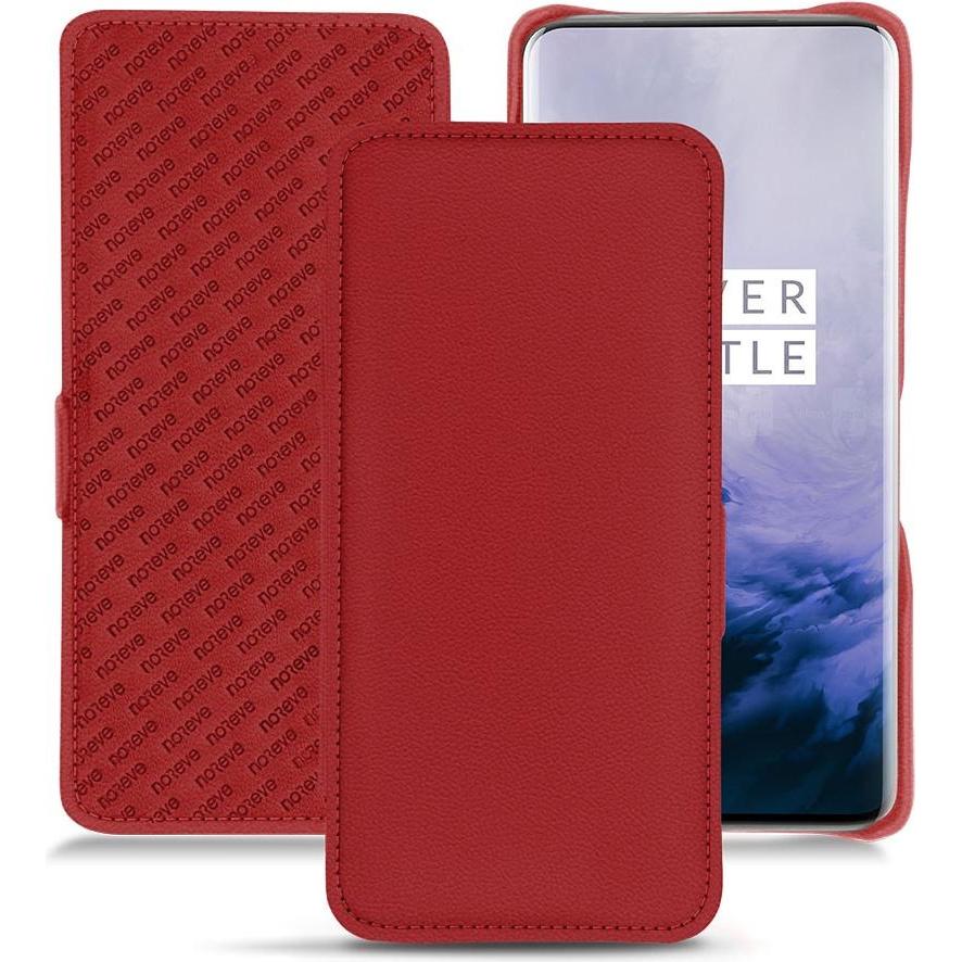 Noreve Lederschutzhülle horizontal (OnePlus 7 Pro), Smartphone Hülle, Rot
