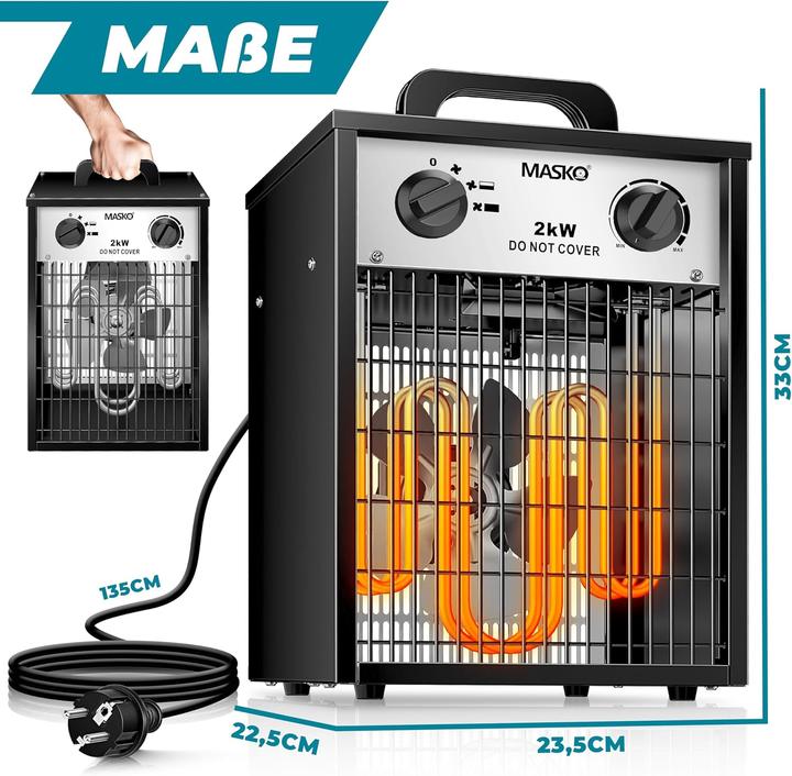 Produktbild Masko Elektroheizer mit Thermostat (2000 W)