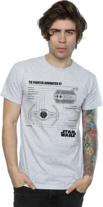 Produktbild Star Wars TIE Fighter X1 Blueprint TShirt (M)
