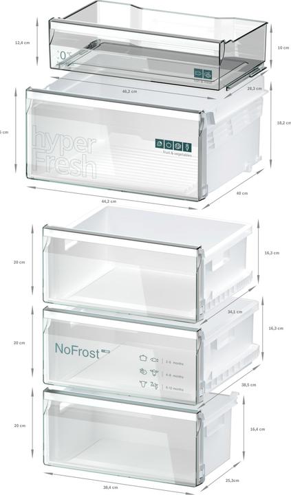 Produktbild Siemens KG36NVXBG, Freistehende Kühl-Gefrier-Kombination mit Gefrierbereich unten (321 l)